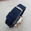 Montres De Luxe Relogio Masculino 45mm Militaire Sport Grand Bleu Front Cadran Noir Unique Horloge En Silicone Watche
