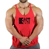 Väst Men s Singlets Gym Sportskjorta Man Ärmlös tröja Stringer Beast Wear T-shirts Hängslen Kläder Topp 220630