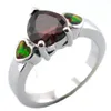 Fashion Fire Red Opal Ring; Garnet Zirkoon Steen Sieraden Ring Hart Design