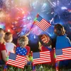LED Amerikan El Bayrakları 4 Temmuz Bağımsızlık Günü ABD Banner Vatansever Günleri Geçit Tören Bayrağı Işıklarla