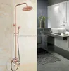 Ensembles de douche de salle de bain Ensemble de robinet de pluie en cuivre rouge antique Robinet mitigeur de baignoire avec pulvérisateur à main Bain mural Krg543Bathroom