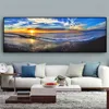 Nature Landscape Canvas målning Sky Sea Sunrise Mountain Målning tryckt på duk affisch väggkonst bild vardagsrum dekorera