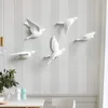 salon résine oiseaux décor créatif peintures murales animal miniature figurine 3D Autocollant TV fond mur ornement 220614