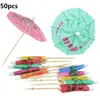 Décoration de fête 20/50pcs Mini cocotier papier parapluie Cocktail boisson fruits gâteau bâtons hawaïen faveur barre été décor à la maison