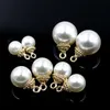 Other 10 12 14mm Acrylic Imitation Pearl Beige Round Beads With Button For DIY Craft Jewelry Making Earing Supplies AccessoriesOther Edwi22