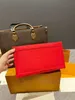 10A Spiegelqualität ON THE GO MM Designer-Einkaufstasche M45321 Schulterhandtaschen aus echtem Leder, modische Damen-Einkaufstaschen, präzise Blumenausrichtung, mit roter Innentasche