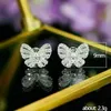 Cute Zircon Butterfly Stud Earring Women Girl Sparkly Butterfly Earrings for Gift Party Fashion Jewelry High Quality