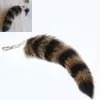 Keychains Cute Racoon Tail Keychain Fur Pendant Key Chain Bags Charm Keys Holder Couple Keyrings NIN668Keychains KeychainsKeychain196R