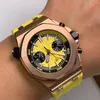 Męskie zegarki kwarcowe zegarek zegarek zegarek 42 mm miękki gumowy pasek wodoodporny Orologio di lusso wiele kolorów zegarki