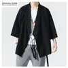 MRGOLDENBOWL Store Men estilo chinês Jackets Vintage de tamanho grande 2020 Mens Aberto Casaco Kimono Roupos Masculino Autumn Black Coat LJ201013