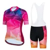 2024 rosa Frauen Sommer Pro Radfahren Jersey Set Atmungsaktive Team Racing Sport Fahrrad Kits Herren Kurze Fahrrad Kleidung M37