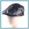 Bérets chapeaux caps chapeaux foulards gants accessoires de mode masculins en cuir réel casquette pic beret beret sboy jazz / marine / army dhqfy