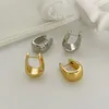 Hoop & Huggie Peri'sBox Small Geometric U Earrings Gold/Silver Color Glossy Copper Huggies For Women Minimalist JewelryHoop