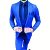 Wedding Tuxedos Gray Men Suits Groomsmen Peak Rapel Bruidy Tuxedos Wedding/Prom Man Blazer Jacket Pants Vest Tie W966