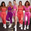 Yoga Set Seamless Sport Set Women Gym Clothing Leggings Women Crop Top Sports Bra Women Fitness Gym Set Womens Outfits Tracksuit 220507