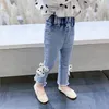 Jeans For Girls Big Bow Toddler Girl Jeans Dot Jeans For Kids Girls Casual Style Baby Girl Clothes 210412