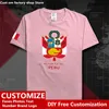 Peru Peru Perulu Pamuk Tişört Özel Jersey hayranları DIY isim numarası tshirt yüksek cadde moda hip hop gevşek rahat tişört 220609