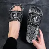 Luxury designer Classical Men slides Women Sandals Shoes Slippers pattern Print gold silver Slide fashion Summer Wide Flat Lady Sandal Slipper Large size 36-49