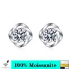Stud Moissanite Earrings 0.3ct 0.5ct Carats D VVS 18K White Gold Color Wedding Anniversary 925 Sterling Silver Woman GiftStud
