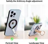 Anel de telefone magnético Grip Ponder dedo 360 ° Montagem de mesa de metal de kickstand ajustável para iPhone 14 13 mini 12 13 Pro Max iPhone14 Plus Caso seguro compatível com Mag