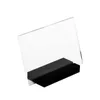105 * 70mm Akryl L Form Pris Tag Etikett Display Stativ Snedställd Counter Top Sign Stand Plastic Promotion Paper Name Card Holder