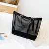 Storage Bags Luxury Design Mesh Bag Transparent Beach Tote Big 2022 Summer Shopping Famous Designer Capacity Shoulder Hand BagsStorage