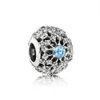 925 Sterling Silver Beads Blue Ocean Serce Seria Urok Fit Pandora Bransoletka lub Naszyjnik Wisiorki Lady Prezent