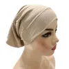 Tinta unita Donne Musulmane Interno Hijab Caps Tubo Islamico Underscarf Bone Bonnet Stretch Fascia Turbante Musulman Femme Head Wraps