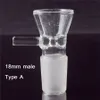 Wasserpfeifen Rauchen Glasschüssel Tabak und Kräuter Trockenschalen Rutsche für Bong-Rohre Adapter 14mm 18mm männliche Schüssel mit Griff