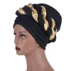 Etnische kleding 2022Muslim tulband Bonnet Wrap Head Scarf Hijab hoed vrouw binnenkappen tweekleurige lovertjes lovertjes headscarf fashion prom hoofdband hatet