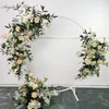 Wedding Props Artificial Crescent Flower Row Arrangement Table Flower Ball Finished T stage Road Lead Wedding Arch Decor Floral 220815