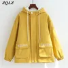 ZQLZ Veste D'hiver Femmes À Capuche Épais Coton Rembourré Parka Mujer Imprimer Lettre Plus La Taille Outwear Casual Lâche Manteau Femme 201126