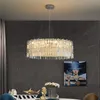 Pendant Lamps Gold Living room Pendant Light Round Crystal Luxury Ceiling Chandelier Home Decor For Kitchen Bedroom Lustre LED Hanging Lamp