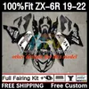 Spritzgusskörper für KAWASAKI NINJA ZX 636 600CC ZX636 19-22 Karosserie 6DH.50 ZX 6R ZX-6R ZX6R 19 20 21 22 Rahmen ZX-636 2019 2020 2021 2022 OEM-Verkleidungsset glänzend schwarz