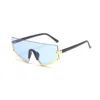 New Women Sunglasses Fashion One Piece Lens Gold Rim Half-frame Modification Goggles Trendy Eyeglasses Yellow Grey Mirror Party Popular