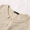 Мода Женские вышивающие блузки Zanzea кружевные топы с коротким рукавом Blusas Женская повседневная кнопка o Шея Туника Cemise негабаритный 220629