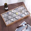 Смотреть коробки коробки корпус коробка 2/12/24/30 Grids Grids Wood Display Organizer Organizer Open Jewelry Multifuntio Giftwatch Hele22