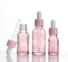 Compte-gouttes en verre transparent pur Une variété de capacité Emballage cosmétique rose pêche PortableCan Trave 5 ml 10 ml 15 ml 20 ml 30 ml 50 ml 100 ml