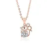 Hanger kettingen schattige vrouwelijke kleine muis ketting mode rose goud bruiloft klassiek wit zirkoon voor damesspender