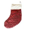 Stock SubliMation Christmas Socks Sequin Cotton Blanks Double Sided Printing Socking Festive Decorations Santa Ornament