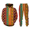 Folk benutzerdefinierte 3D-Druck Hoodies Hosen Anzüge Männer Frauen Trainingsanzug 2pc Sets Langarm Ethnischen Stil Afrikanische Danshiki Herren Kleidung 220615