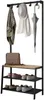 Clothing & Wardrobe Storage Meerveil Coat Rack Stand Multi-purpose Clothes Shoes With Removable 5 Hooks 3 Tier Shoe Bench Industrial HallClo