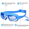 Occhialini da nuoto per bambini Bambini 3-14Y Occhiali da piscina anti-appannamento anti-UV per la visione ampia con tappi per le orecchie Occhiali da immersione per sport all'aria aperta G220422