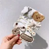 헤어 액세서리 9pcs/lot cute bear clips 아기 소녀 유아용 Bowknot 니트 클립 핸드 밴드 안티브 립 아이 Wholesalehair