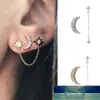 Goujon mode doux et mignon personnalité créative Flash perceuse creuse étoile lune boucle d'oreille Vintage géométrique bijoux boucles d'oreilles pour les femmes