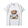 Camiseta feminina tops masculino verão nova qualidade manga curta designer de marca bulbo urso em volta do pescoço camisas de base de meia manga de luxo