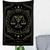 Black White Astrology Tarot Tapestry Night Moon Dormitory Hippie Wall Hanging Mandala Psychedelic Tapiz Witchcraft Home Decor J220804