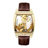 tk-Лучшие продажи прозрачные мужские часы механические автоматические наручные часы с кожаным ремешком топ стимпанк часы с автоподзаводом мужские часы montre homme ss1