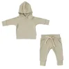 Set di abbigliamento in cotone per bambini Kintting Neonati maschi Primavera Autunno Tuta allentata con cappuccio Pantaloni 2 pezzi Set di vestiti 220519