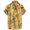 Casual shirts van heren Hawaiiaanse herenhemd strand vakantieplant bloem 3d mannen los blouse jas zomer oversized vintage topman klerenm